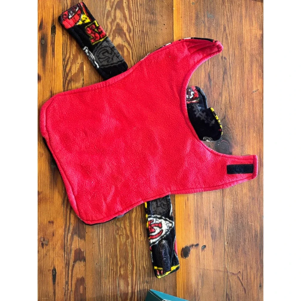 Kansas City Chiefs Pet Fleece Vest Black Red NFL Football Dog Cat Apparel
